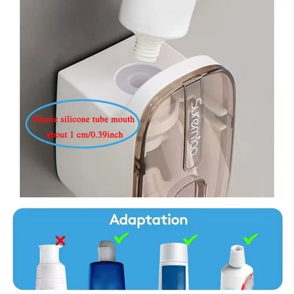 Automatic Wall-Mounted Toothpaste Dispenser & Toothbrush Holder - Effortless Squeezing for a Tidy Bathroom!